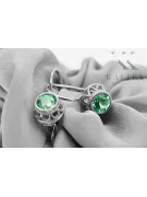 Emerald Sterling silver 925 Earrings Vintage Jewlery vec117s